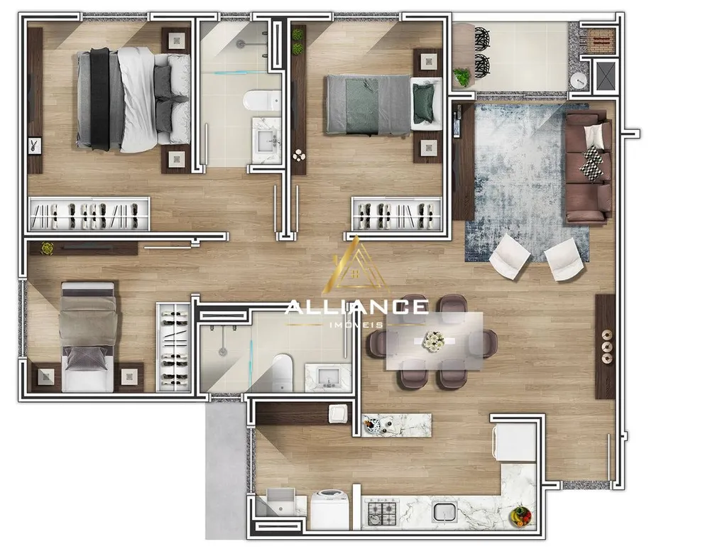 Apartamento, 3 quartos, 83 m² - Foto 4