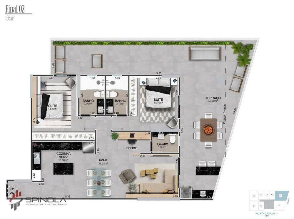 Cobertura, 2 quartos, 114 m² - Foto 3