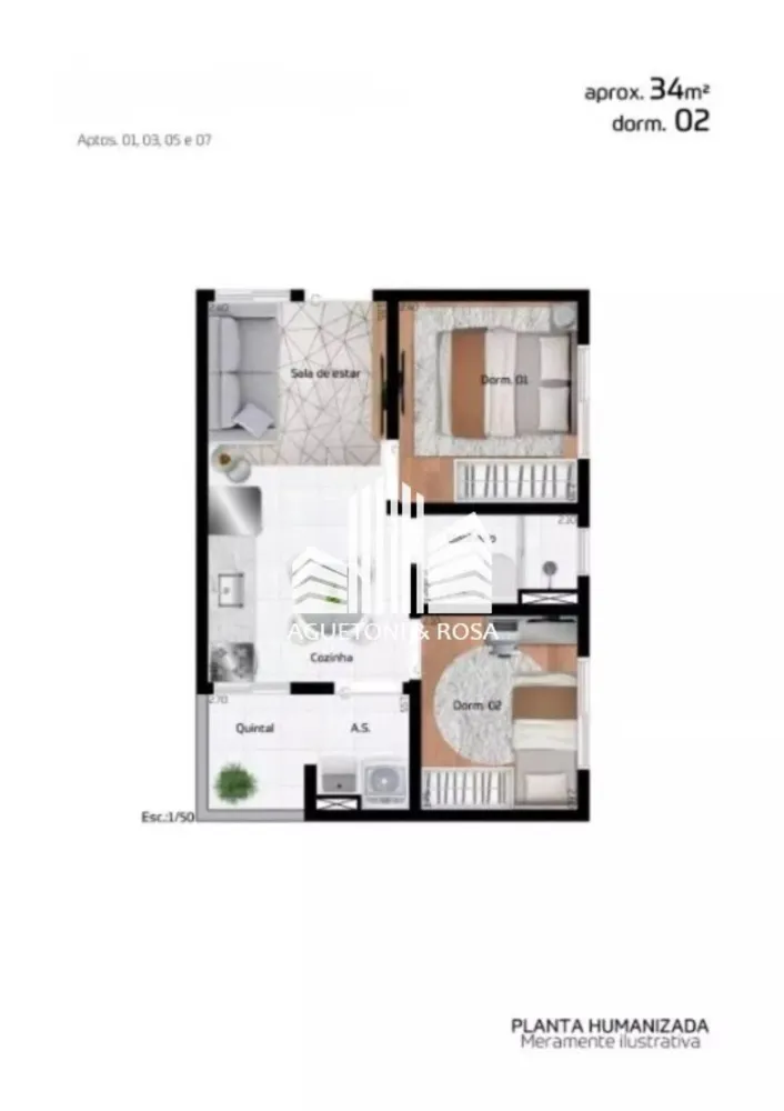 Apartamento, 2 quartos, 34 m² - Foto 8