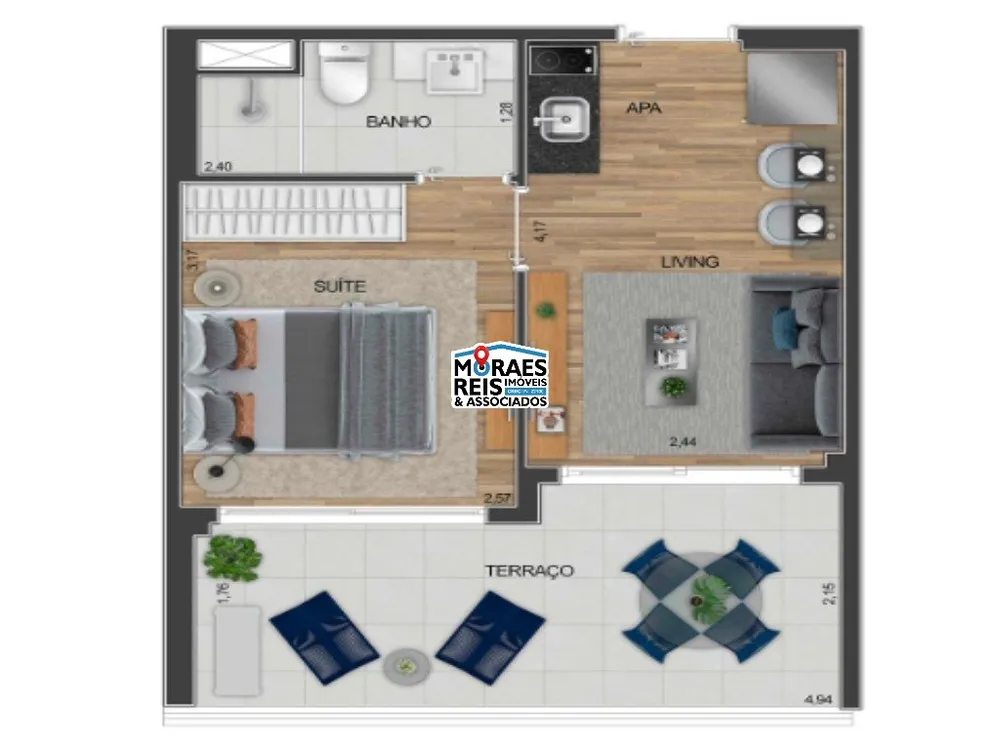 Apartamento, 1 quarto, 36 m² - Foto 3