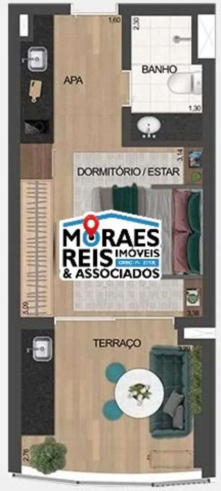 Apartamento, 1 quarto, 30 m² - Foto 1