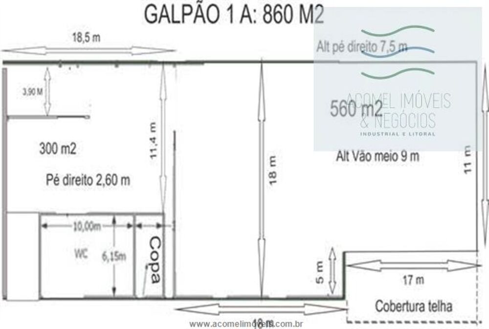 Depósito-Galpão, 860 m² - Foto 4