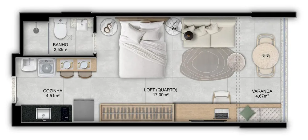 Apartamento, 1 quarto, 31 m² - Foto 14