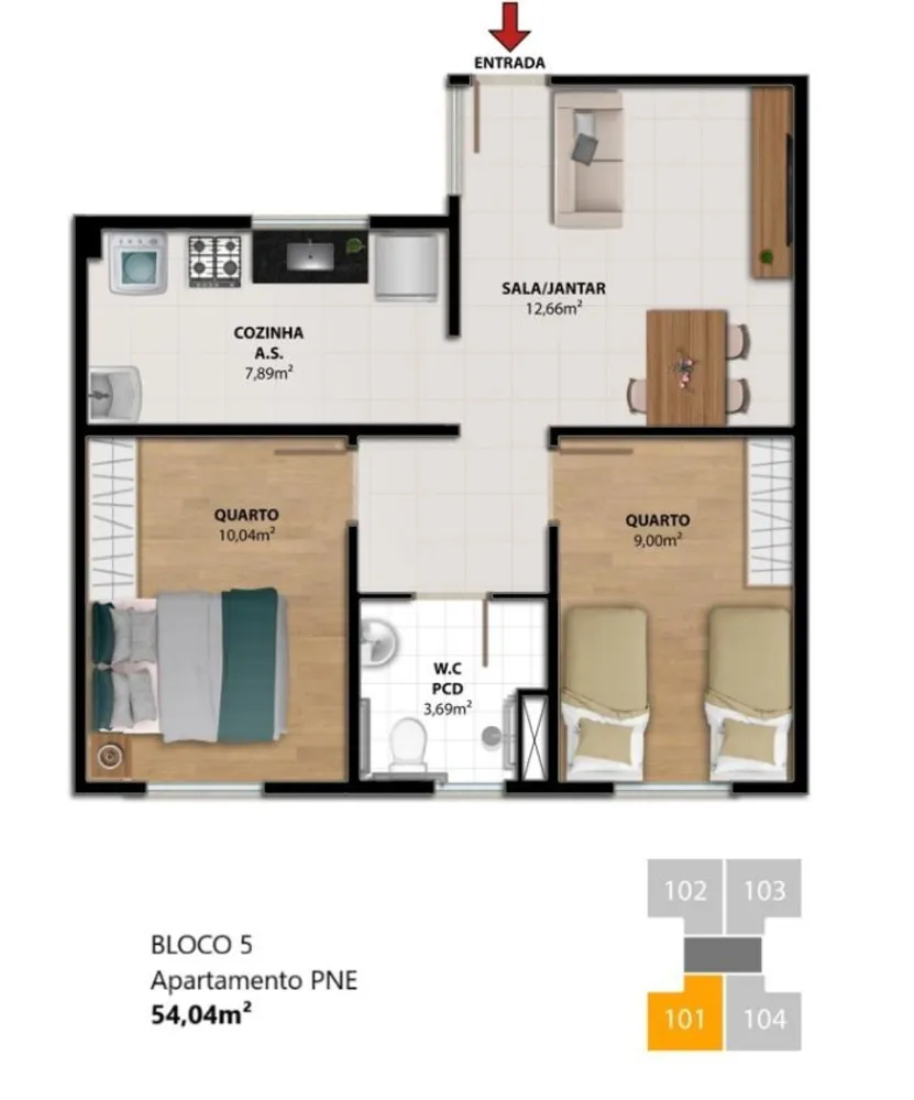 Apartamento, 2 quartos, 40 m² - Foto 15