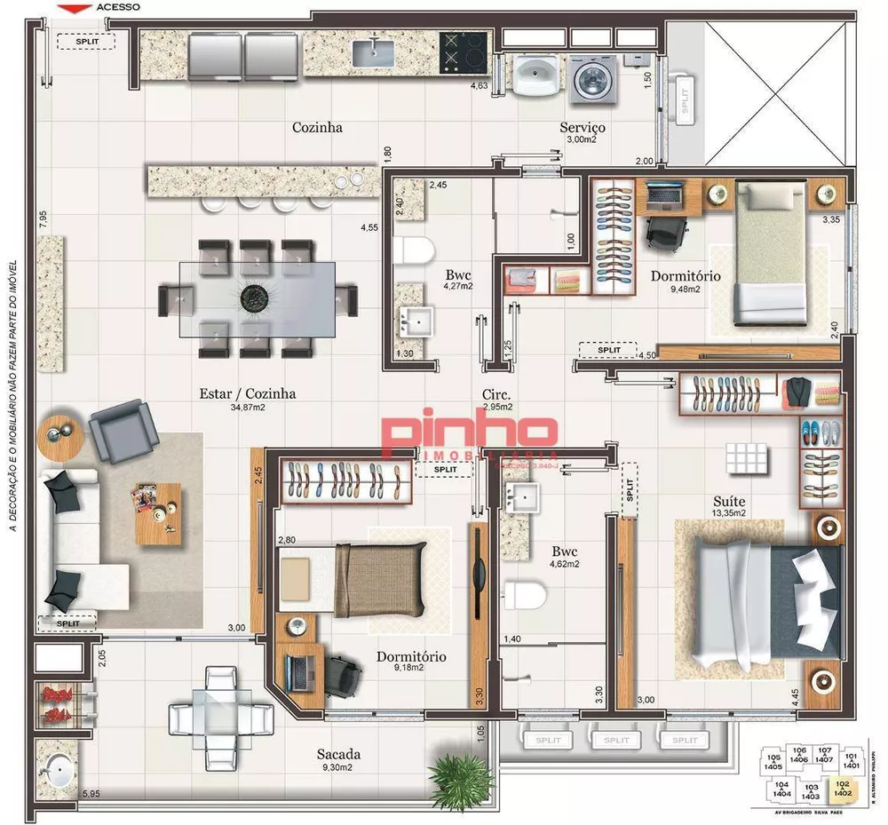 Apartamento, 3 quartos, 108 m² - Foto 2