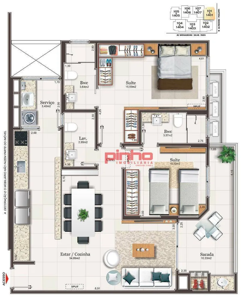 Apartamento, 2 quartos, 96 m² - Foto 2