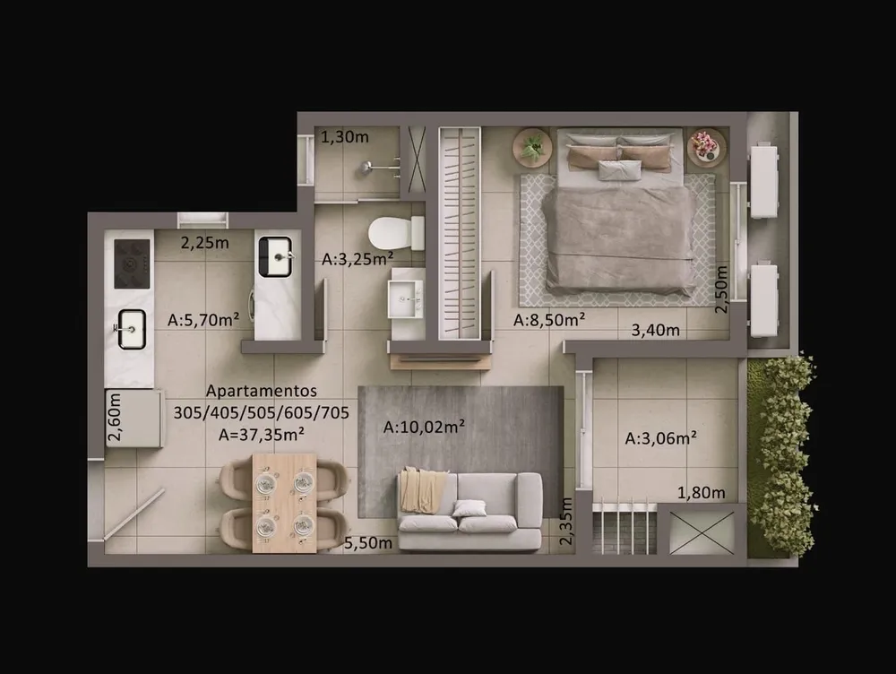 Apartamento, 1 quarto, 40 m² - Foto 8