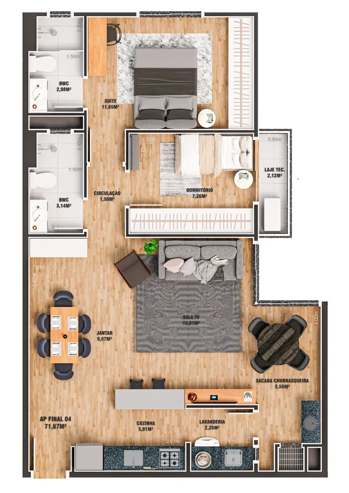 Apartamento, 2 quartos, 71 m² - Foto 10