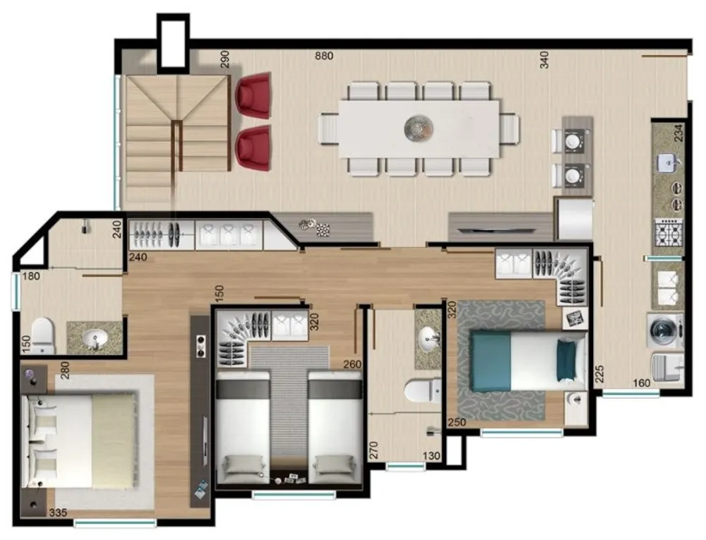 Cobertura, 3 quartos, 173 m² - Foto 2