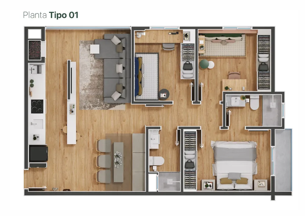 Apartamento, 3 quartos, 74 m² - Foto 7
