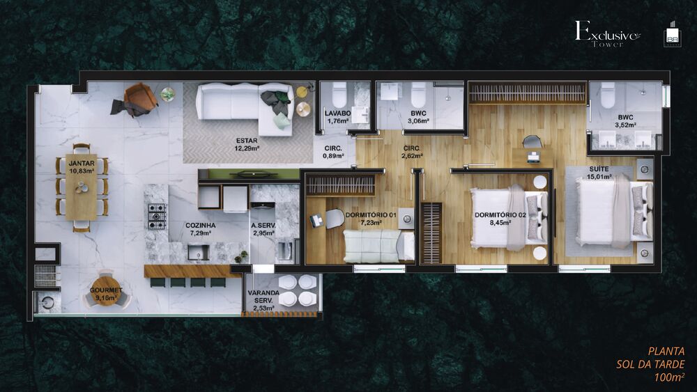Apartamento, 3 quartos, 100 m² - Foto 4