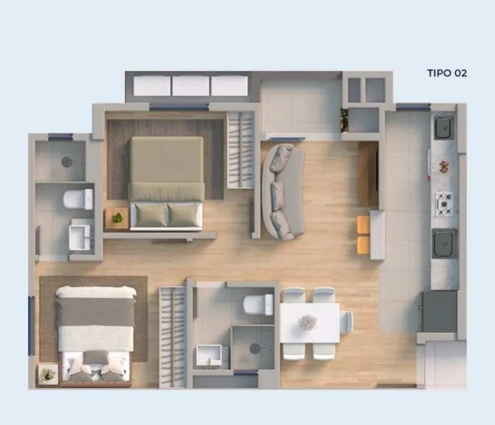Apartamento, 2 quartos, 50 m² - Foto 7
