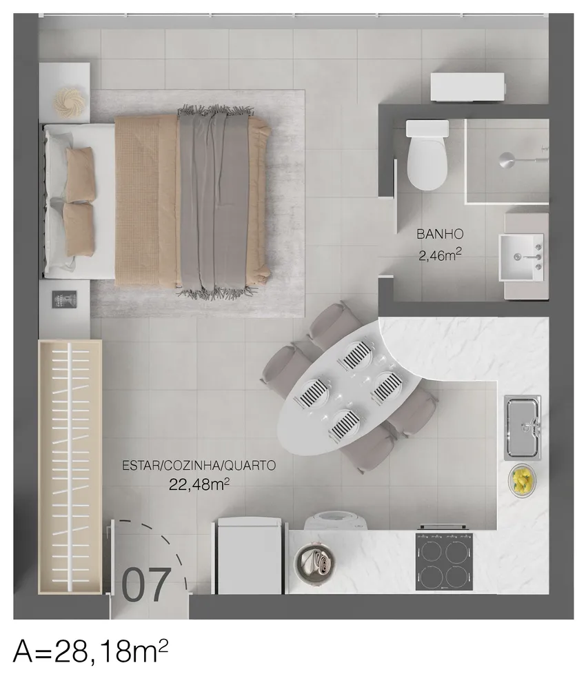 Apartamento, 1 quarto, 31 m² - Foto 9
