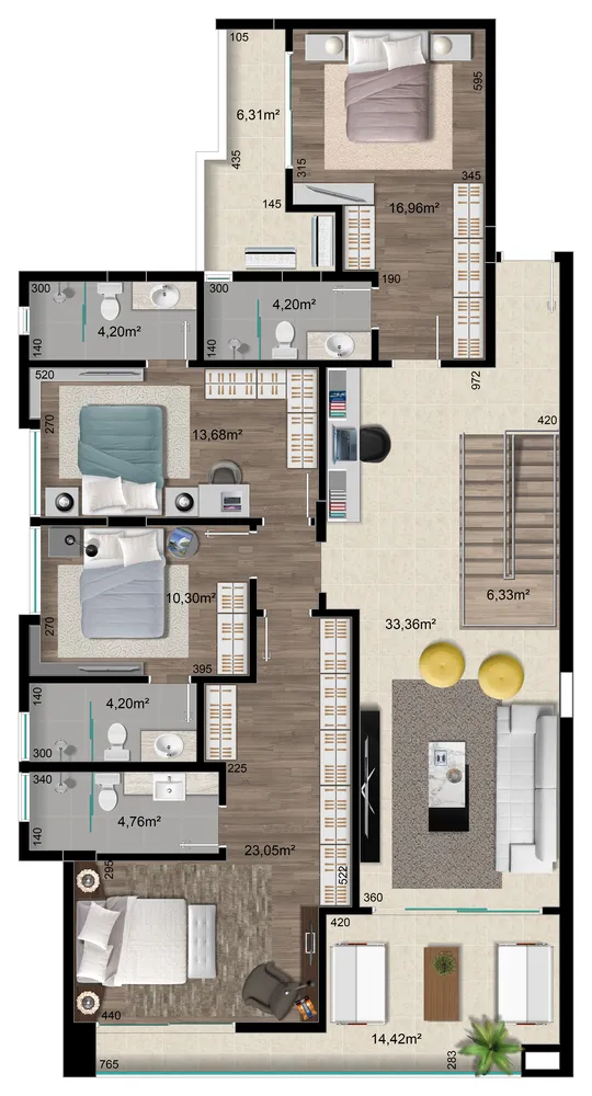 Cobertura, 4 quartos, 332 m² - Foto 5
