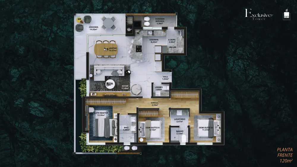 Apartamento, 3 quartos, 120 m² - Foto 15