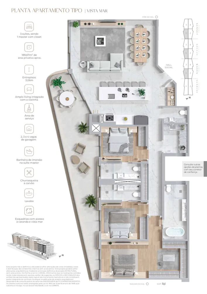 Apartamento, 3 quartos, 189 m² - Foto 2