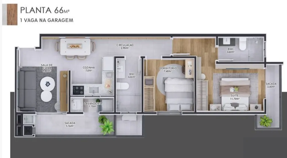 Apartamento, 1 quarto, 66 m² - Foto 7