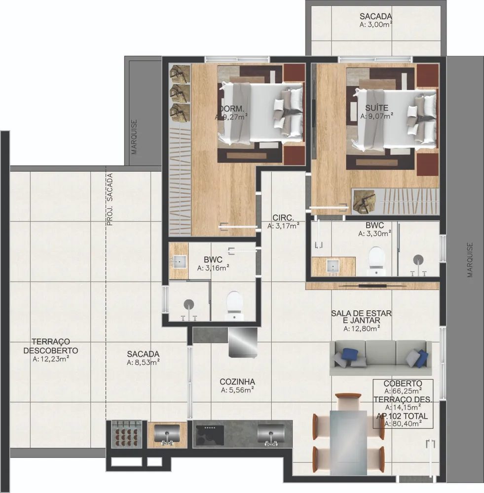 Apartamento, 2 quartos, 84 m² - Foto 7