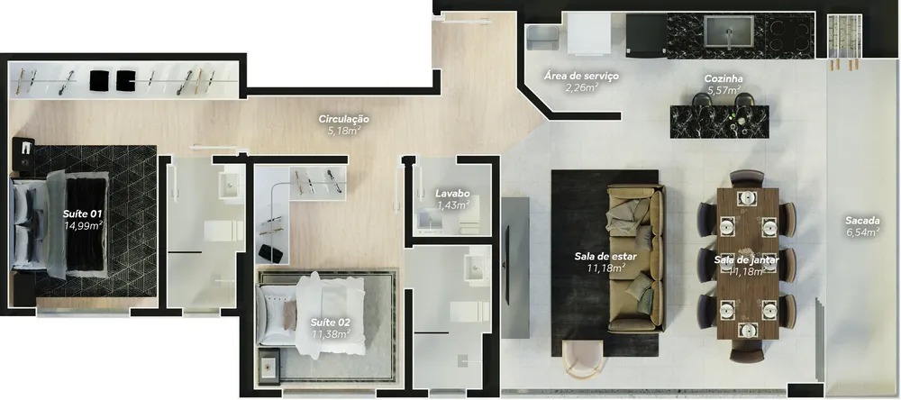 Apartamento, 2 quartos, 79 m² - Foto 12