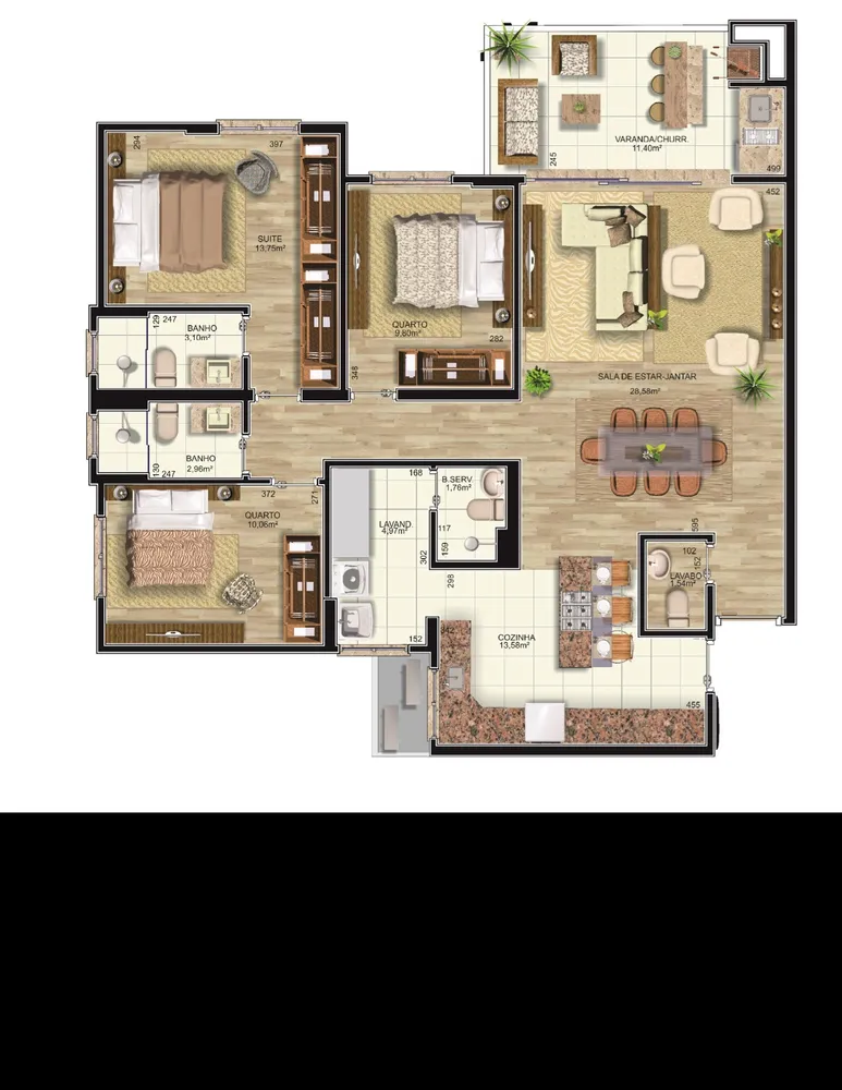 Apartamento, 3 quartos, 124 m² - Foto 8
