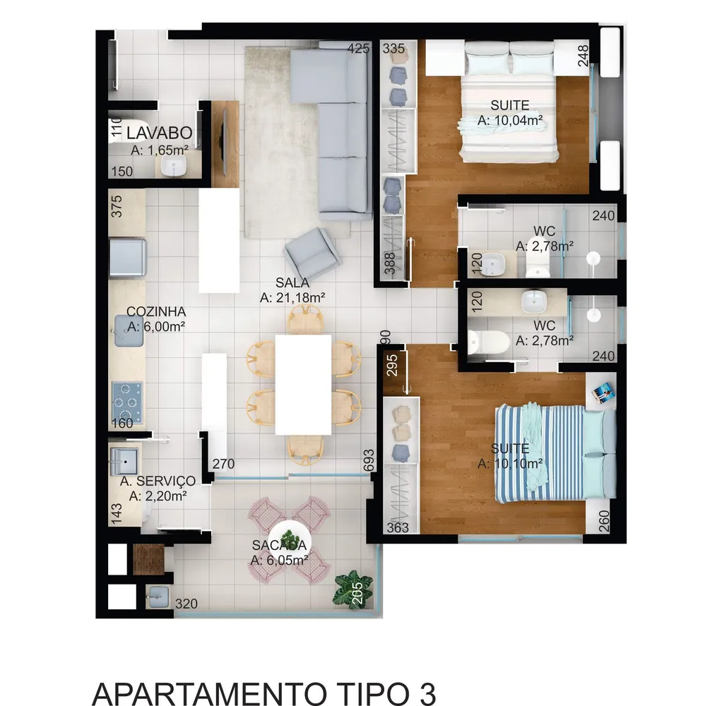 Apartamento, 2 quartos, 75 m² - Foto 3