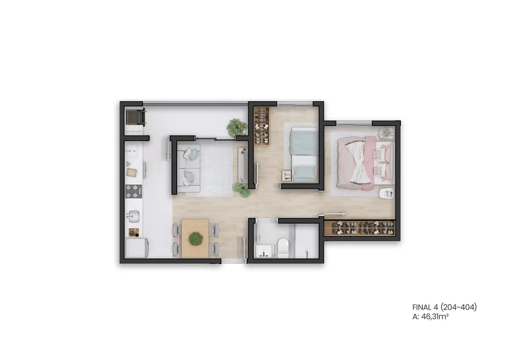 Apartamento, 2 quartos, 46 m² - Foto 6