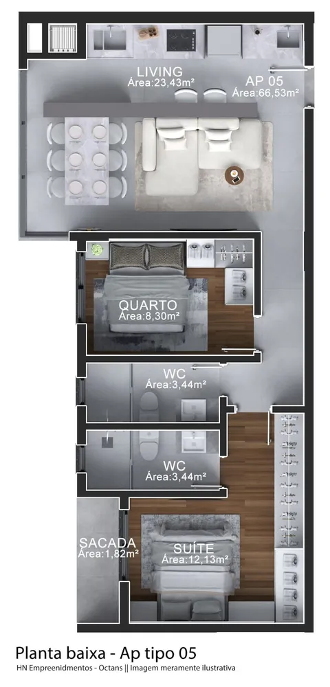 Apartamento, 2 quartos, 66 m² - Foto 6