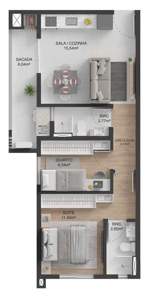 Apartamento, 2 quartos, 57 m² - Foto 9