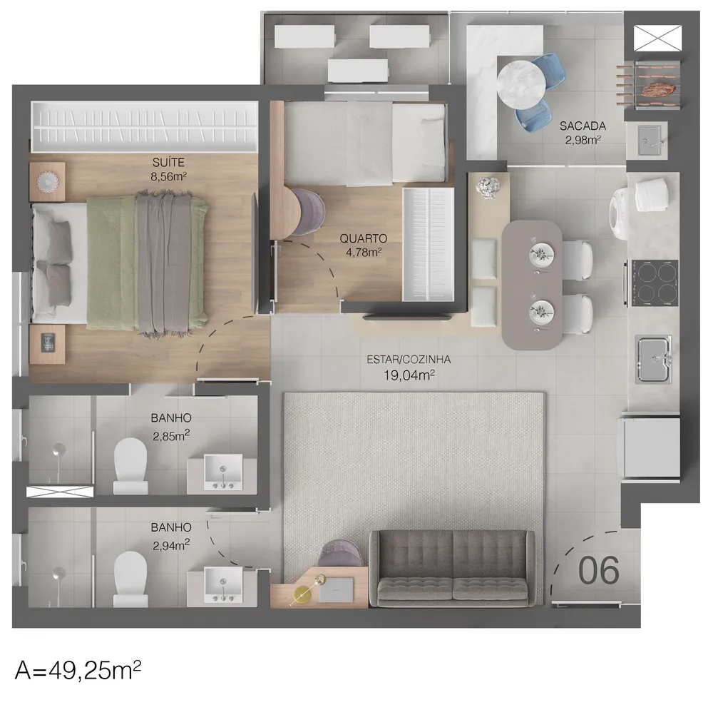 Apartamento, 2 quartos, 53 m² - Foto 15