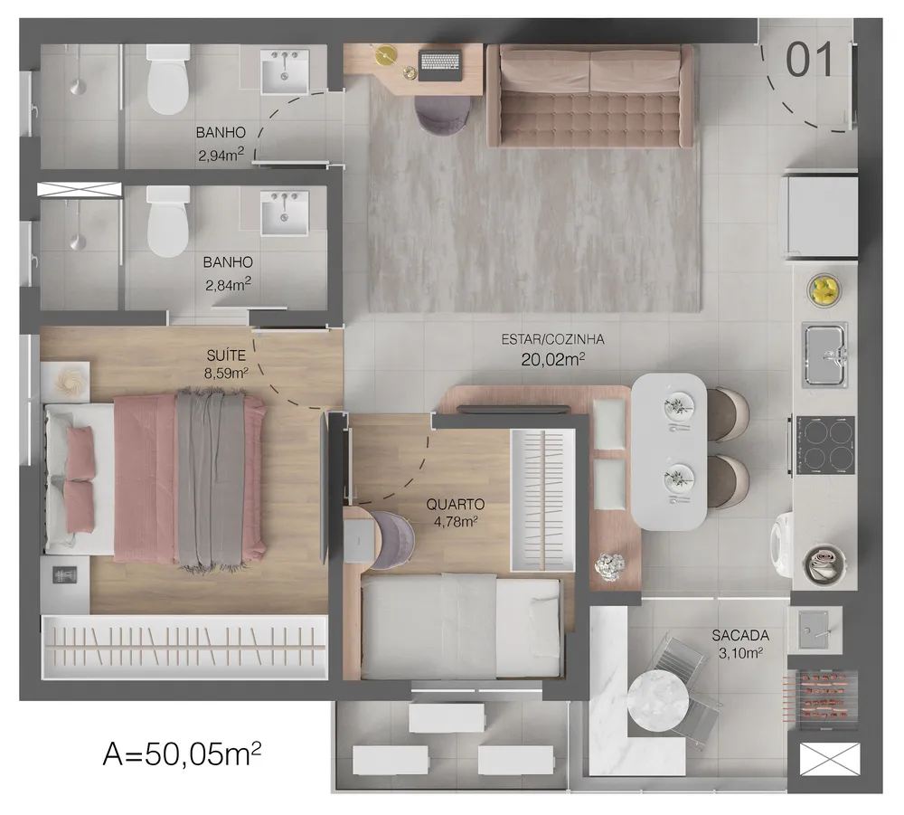 Apartamento, 2 quartos, 53 m² - Foto 11