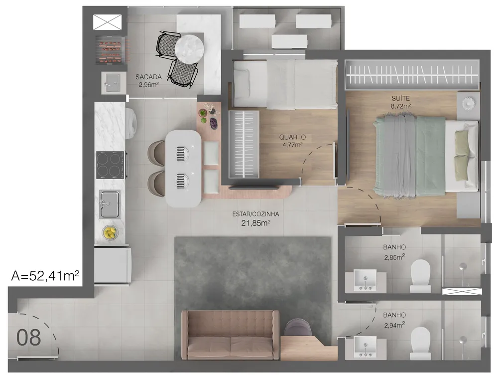 Apartamento, 2 quartos, 53 m² - Foto 16