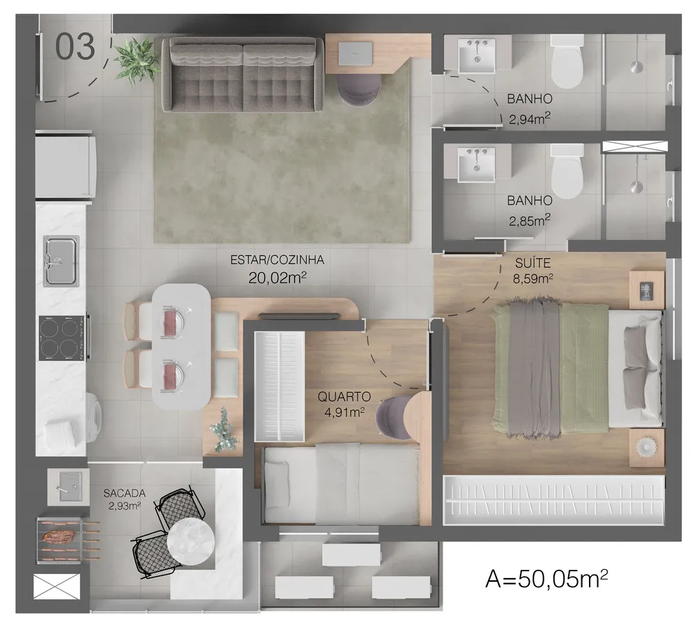 Apartamento, 2 quartos, 53 m² - Foto 12