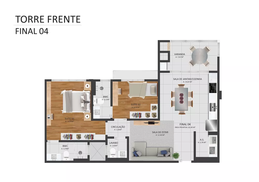 Apartamento, 2 quartos, 82 m² - Foto 24