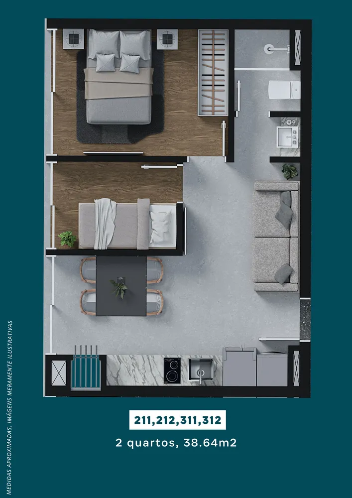 Apartamento, 2 quartos, 38 m² - Foto 12