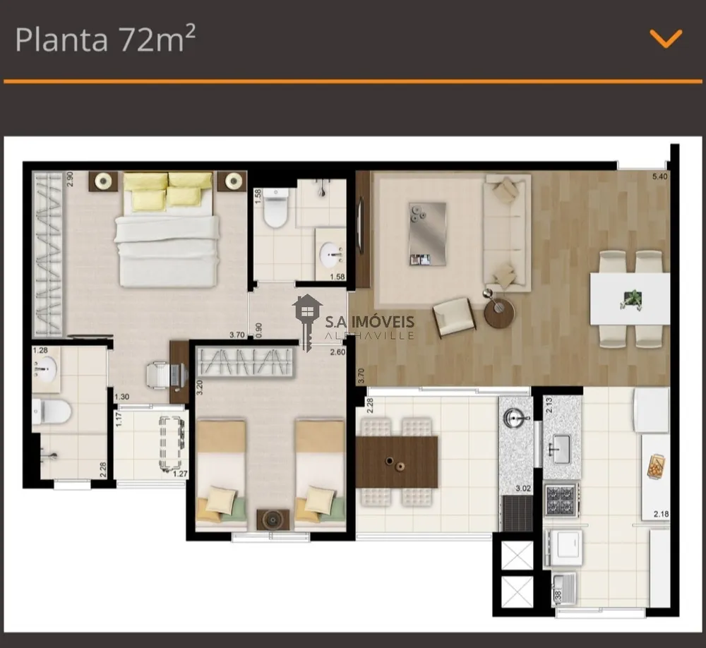Apartamento, 2 quartos, 72 m² - Foto 8