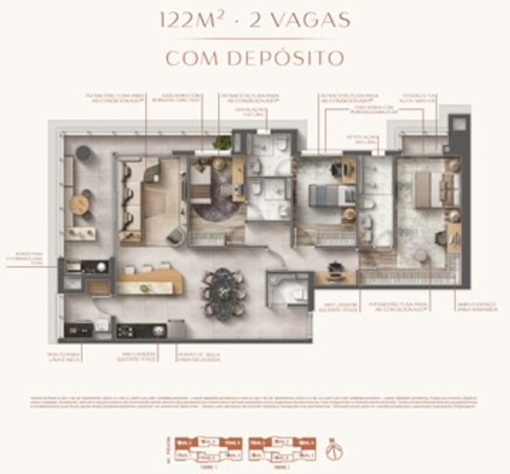 Apartamento, 3 quartos, 122 m² - Foto 1