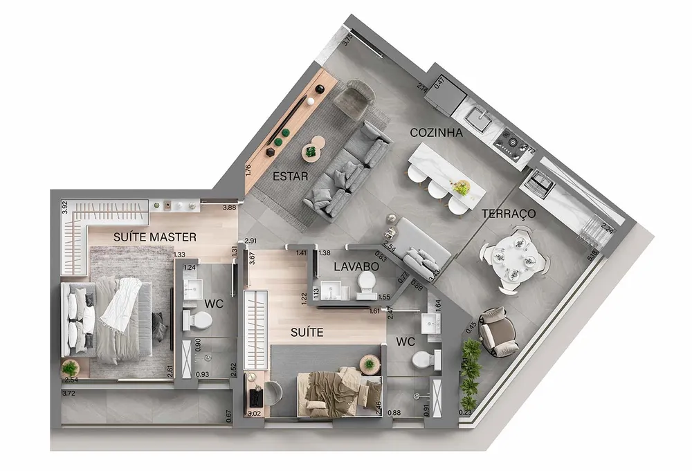 Apartamento, 2 quartos, 74 m² - Foto 2
