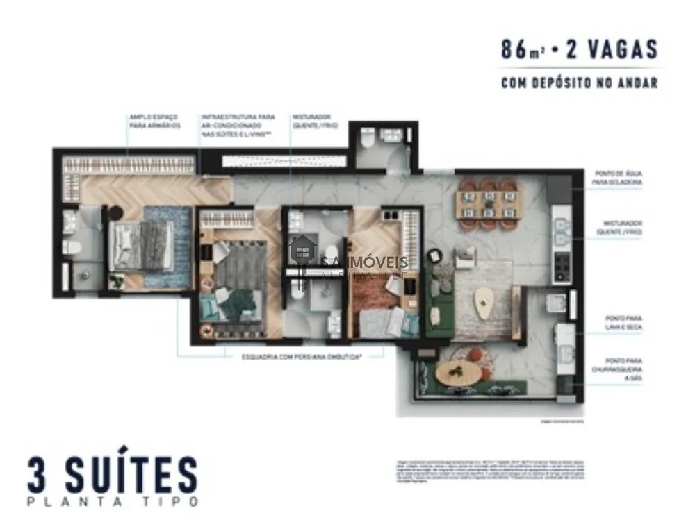 Apartamento, 3 quartos, 112 m² - Foto 2