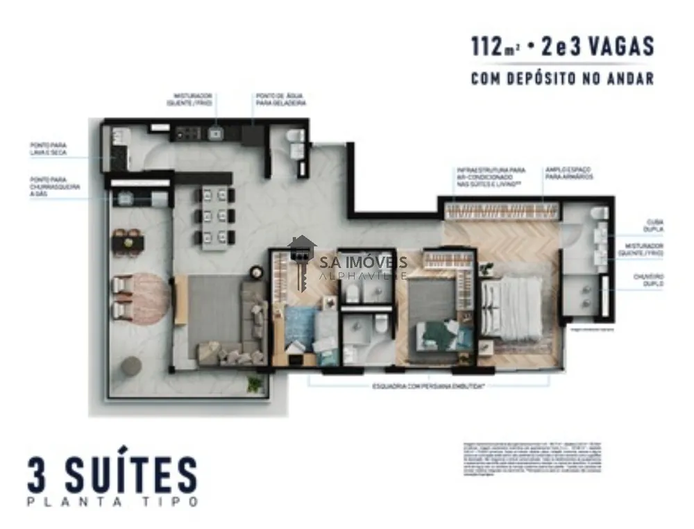 Apartamento, 3 quartos, 111 m² - Foto 3