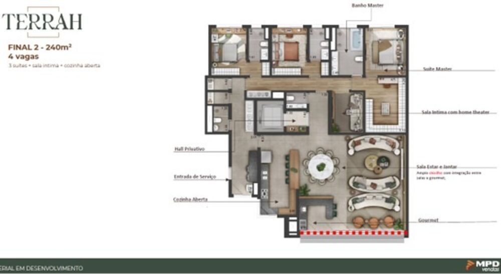 Apartamento, 3 quartos, 240 m² - Foto 1