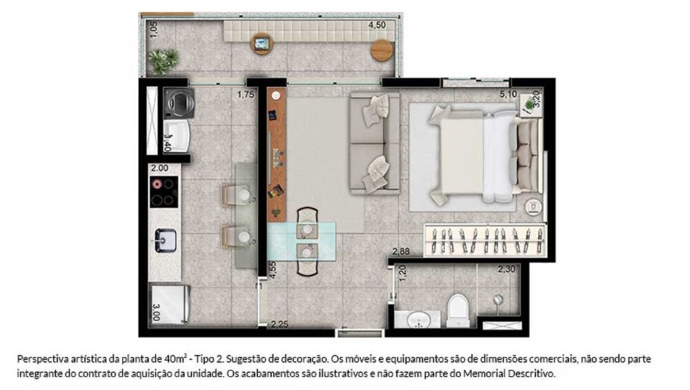 Apartamento, 1 quarto, 40 m² - Foto 2