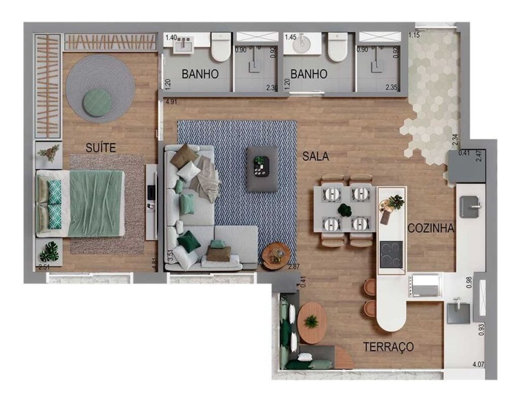 Apartamento, 1 quarto, 55 m² - Foto 7