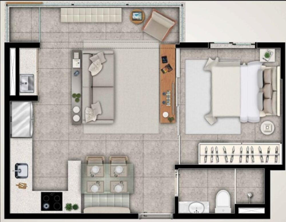 Apartamento, 1 quarto, 40 m² - Foto 4