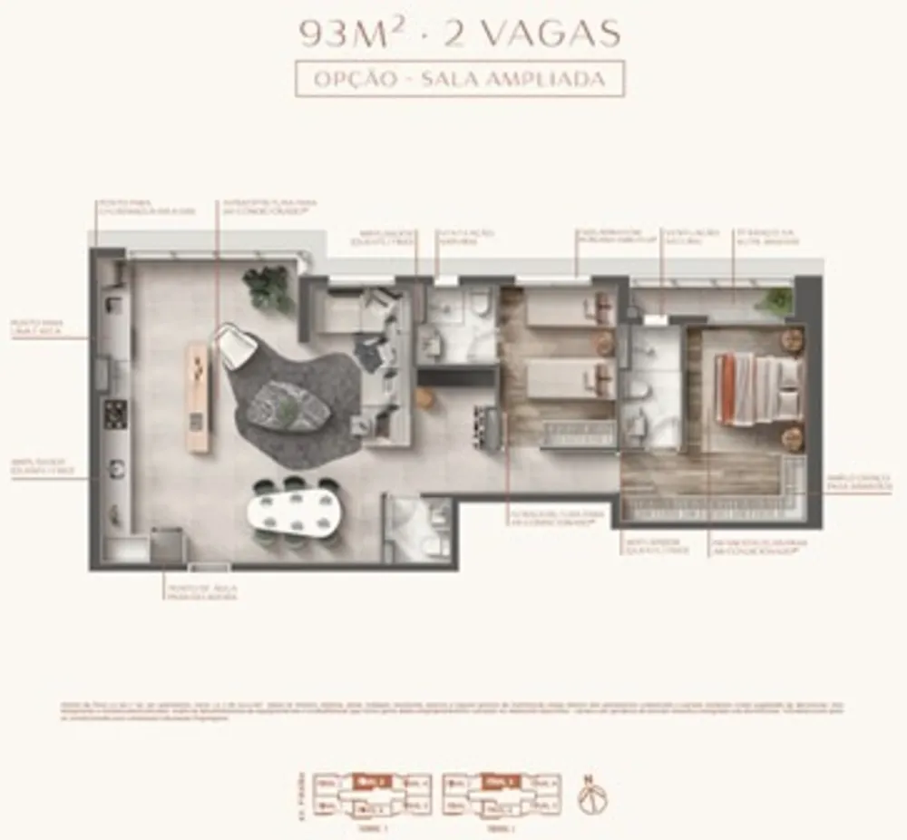Apartamento, 3 quartos, 93 m² - Foto 1