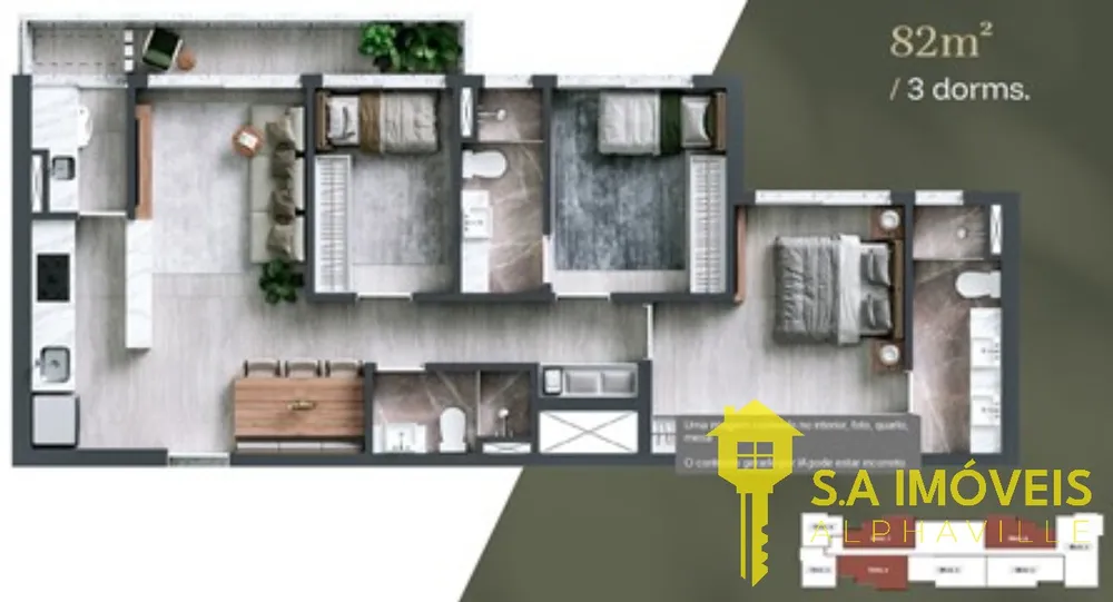 Apartamento, 3 quartos, 82 m² - Foto 3