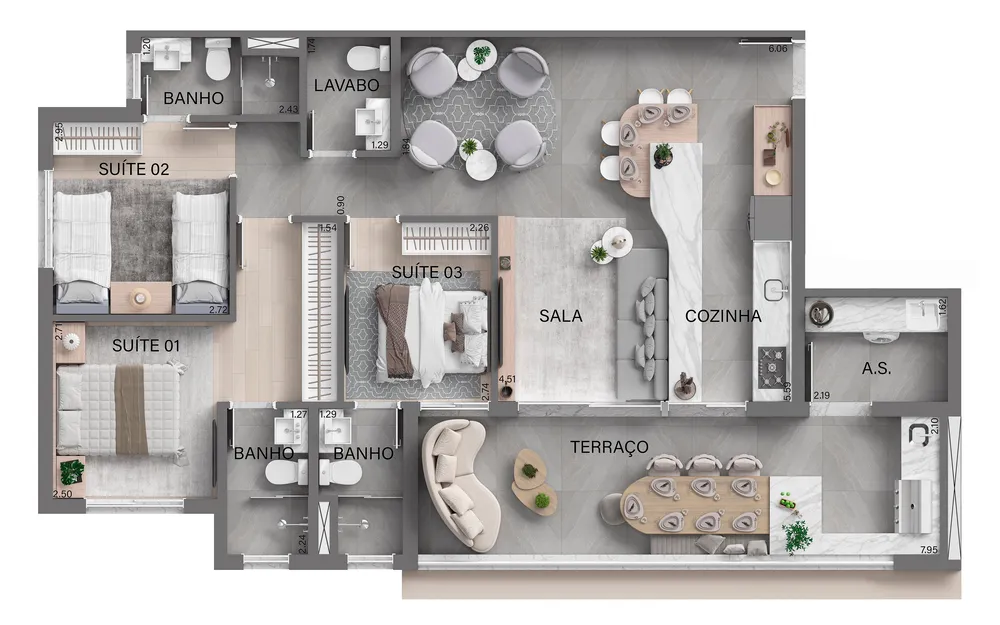 Apartamento, 2 quartos, 57 m² - Foto 8