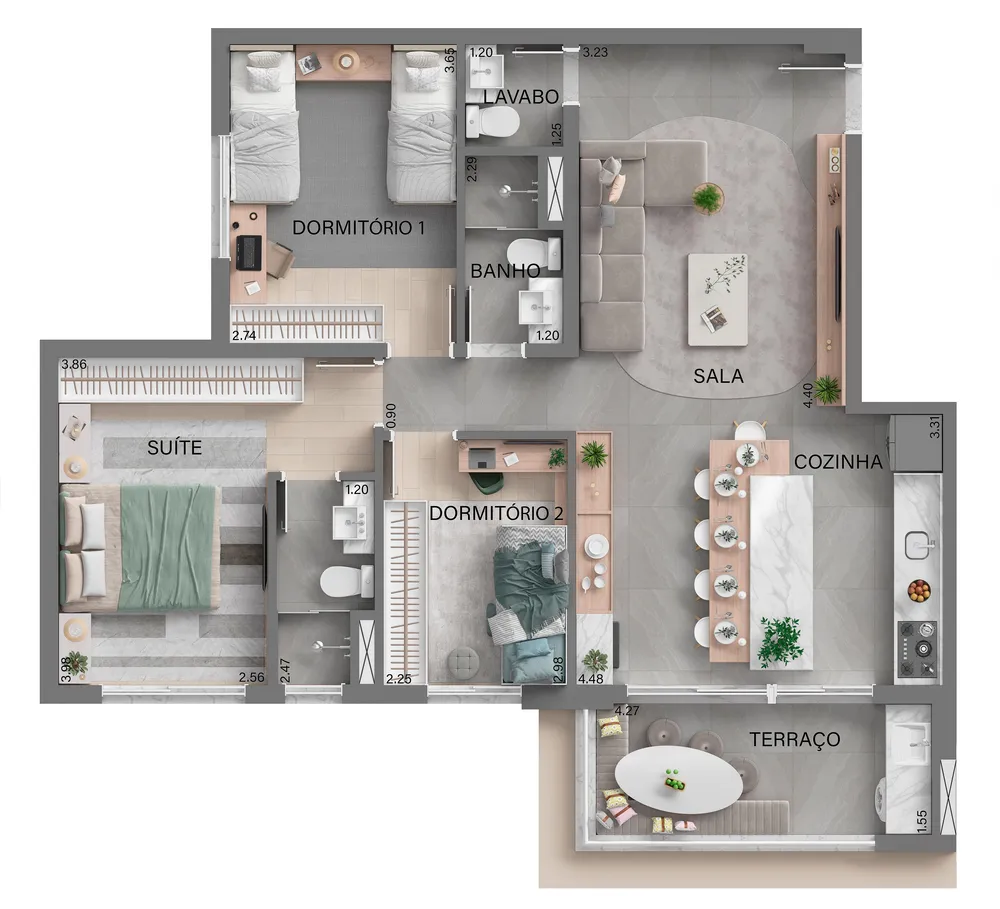Apartamento, 2 quartos, 57 m² - Foto 9