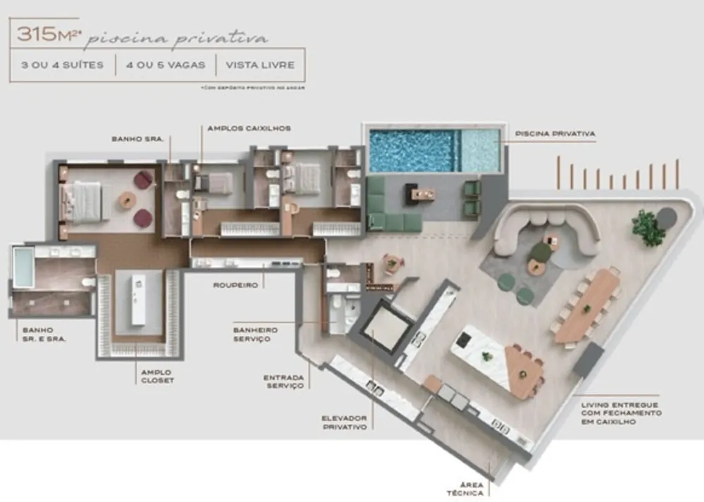 Apartamento, 3 quartos, 315 m² - Foto 2