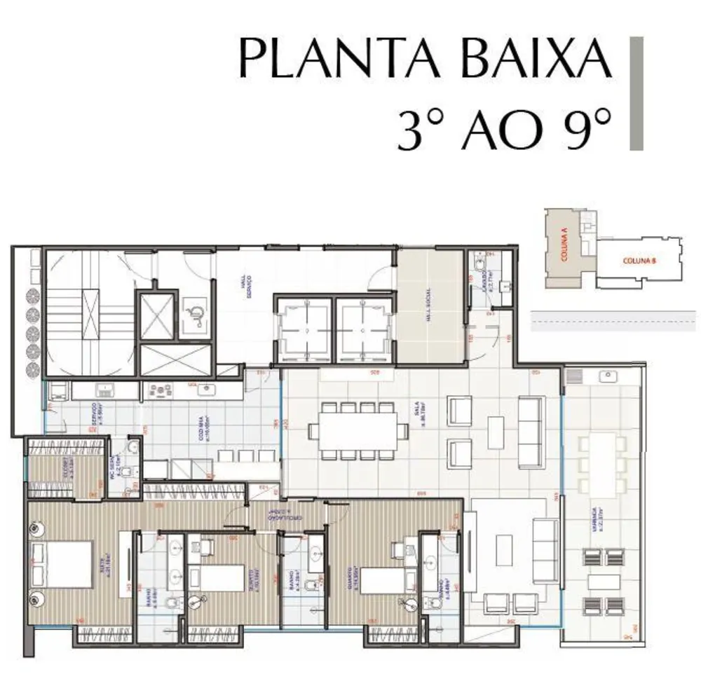 Apartamento, 3 quartos, 189 m² - Foto 1