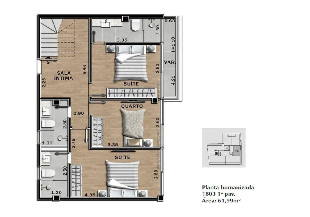 Cobertura, 3 quartos, 168 m² - Foto 7
